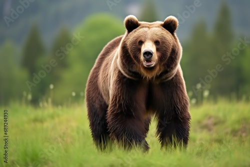 Wild brown bear. Animal in natural habitat. brown bear portrait  in natural environment