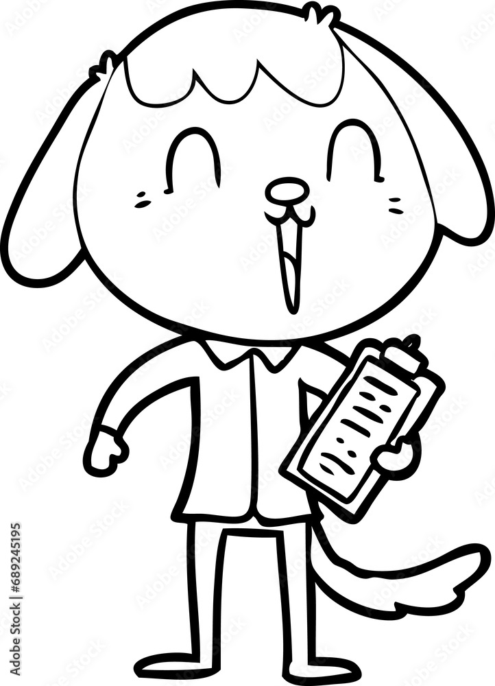cute cartoon dog wearing office shirt cute cartoon dog wearing office shirt