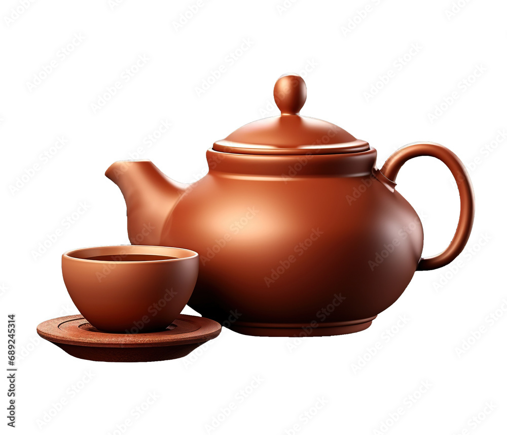 illustration of clay teapot with chinese ornament ai generative illustration of clay teapot with chinese ornament ai generative