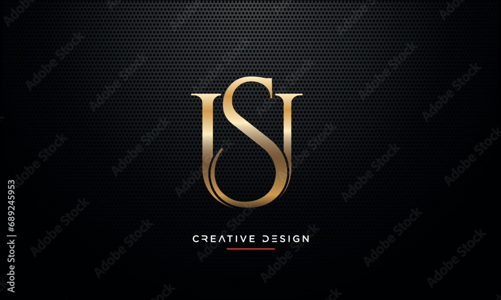 Alphabet letters icon logo SU or US monogram