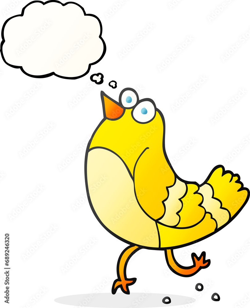 freehand drawn thought bubble cartoon bird freehand drawn thought bubble cartoon bird