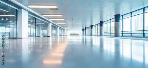 Wallpaper Mural White open space office interior. Luxury coworking office room with equipment. computer Torontodigital.ca