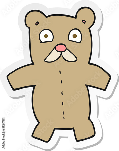 sticker of a cartoon teddy bear