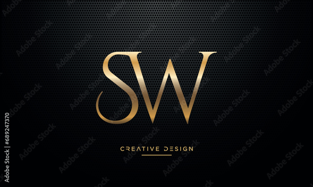 Alphabet letters SW or WS logo monogram Alphabet letters SW or WS logo monogram