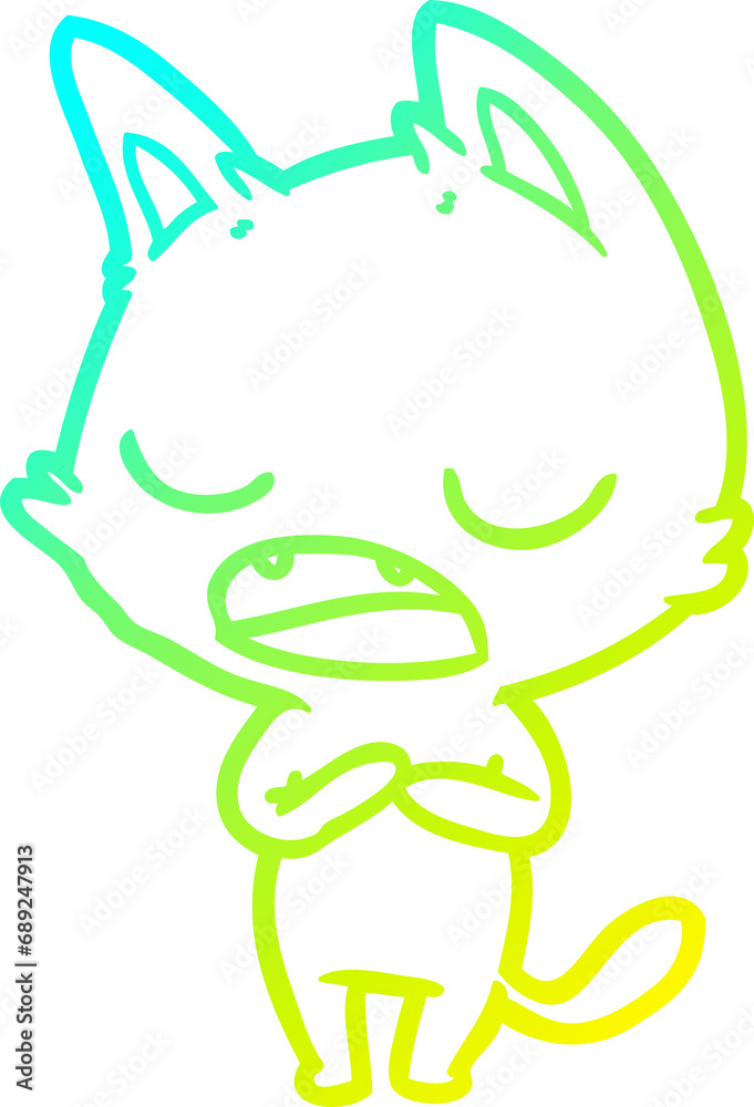 cold gradient line drawing of a talking cat cartoon cold gradient line drawing of a talking cat cartoon