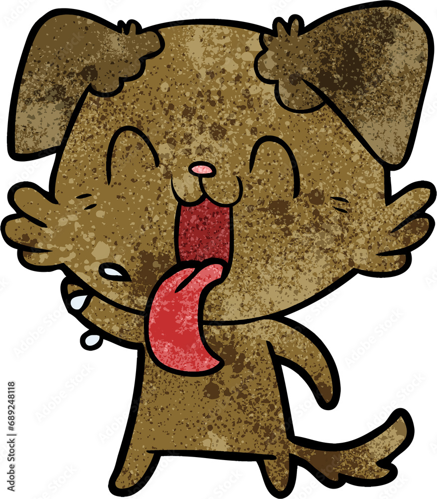 Obraz premium cartoon panting dog