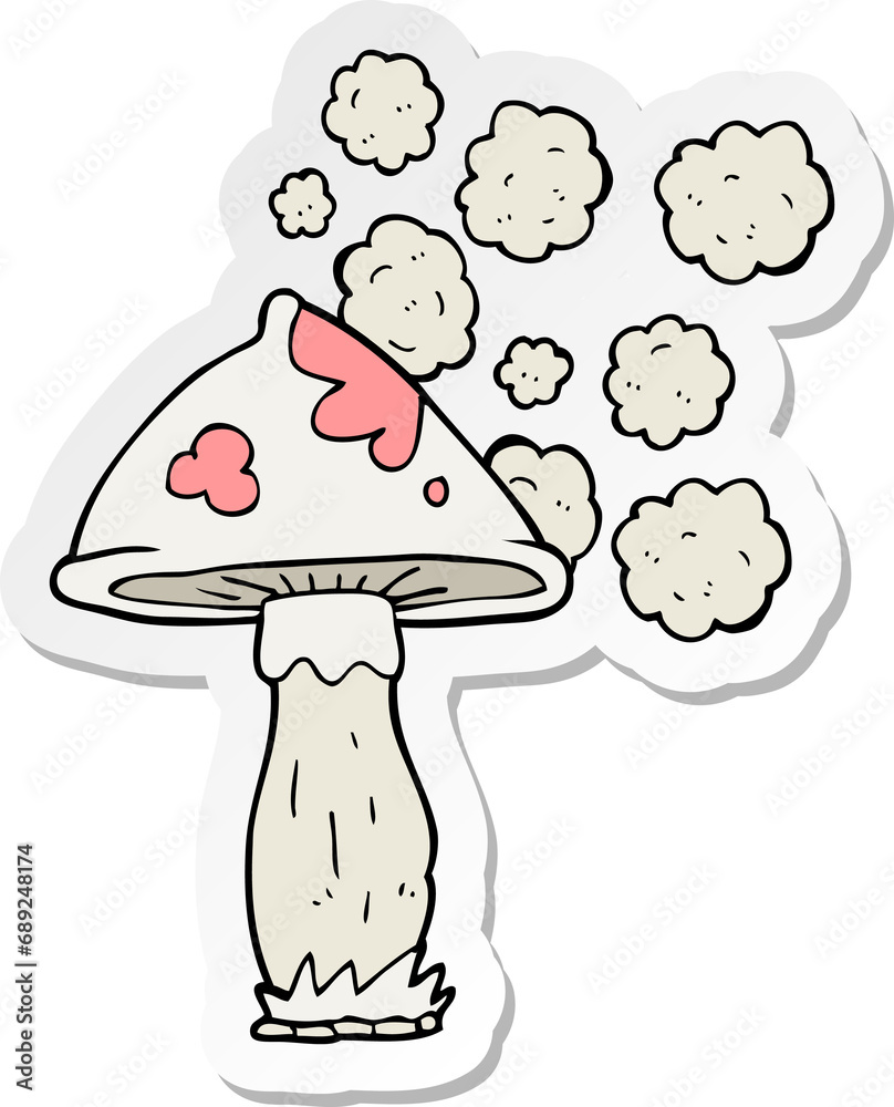 sticker of a cartoon mushroom sticker of a cartoon mushroom