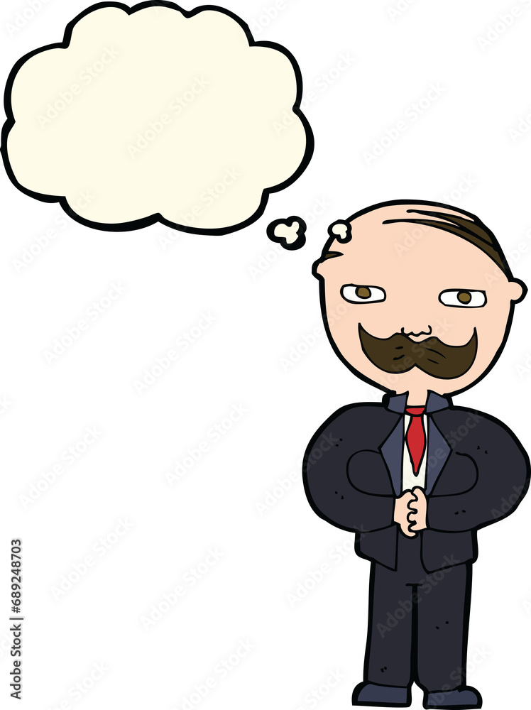 cartoon old man with mustache with thought bubble cartoon old man with mustache with thought bubble