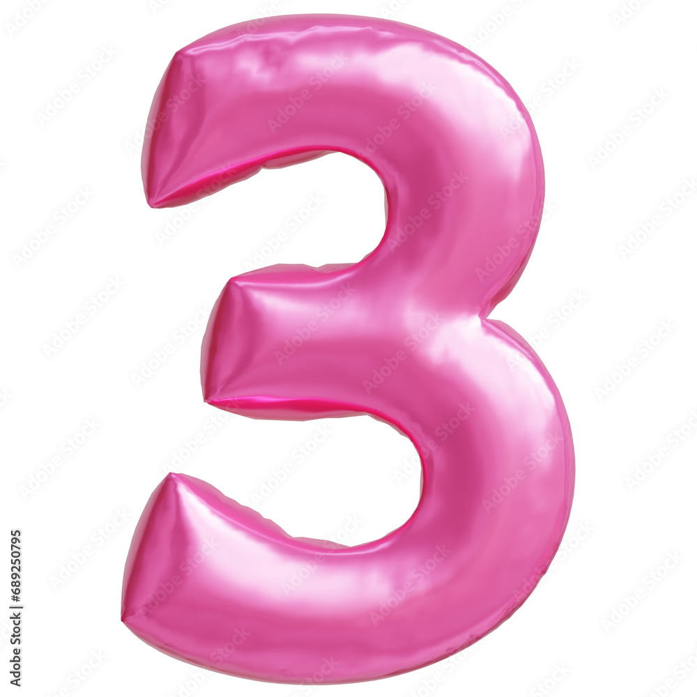 Pink 3D Font Rendering Balloon Pink 3D Font Rendering Balloon
