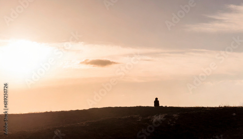 Alone person in a landscape