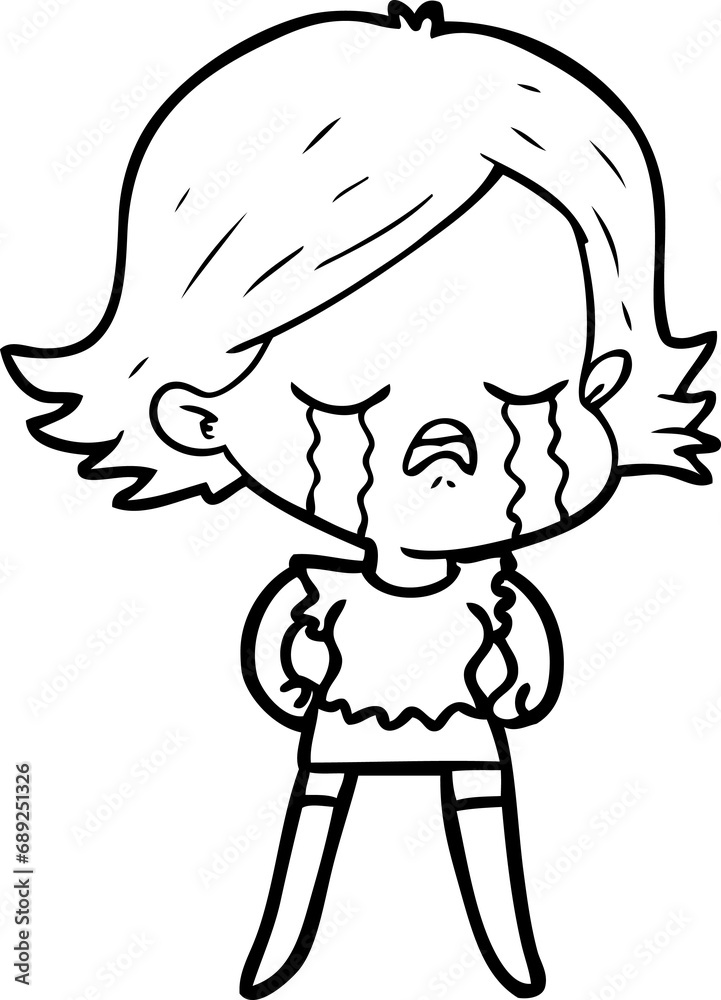 cartoon girl crying