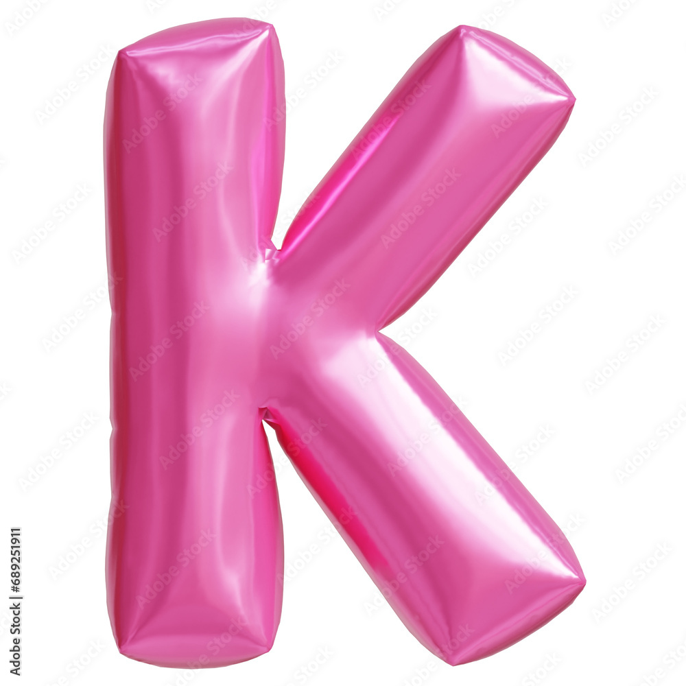 Pink 3D Font Rendering Balloon Pink 3D Font Rendering Balloon