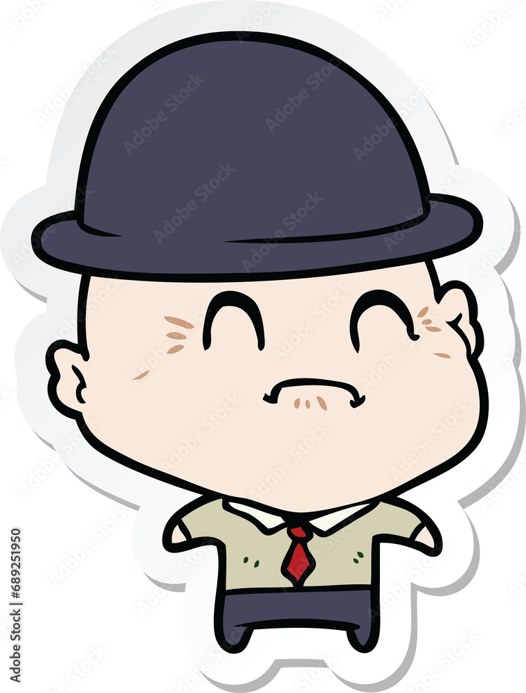 sticker of a cartoon old businessman sticker of a cartoon old businessman