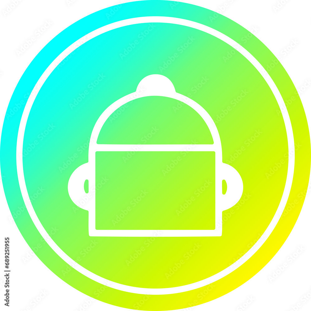 cooking pot circular icon with cool gradient finish cooking pot circular icon with cool gradient finish