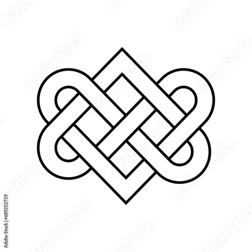Celtic knot vector illustration. Celtic national style interlaced pattern isolated vector. Patrick's Day celebration. Nordic symbol. Tattoo sketch design.