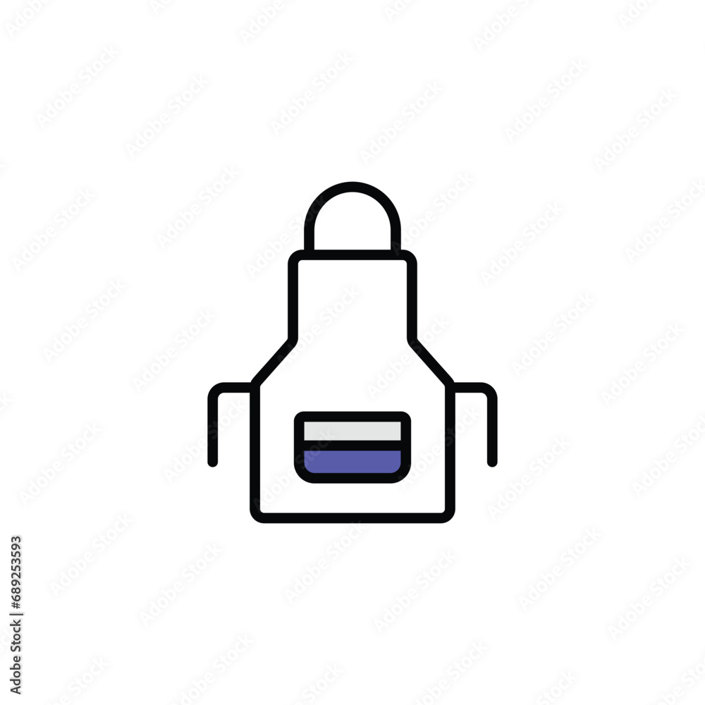 Apron icon design with white background stock illustration Apron icon design with white background stock illustration