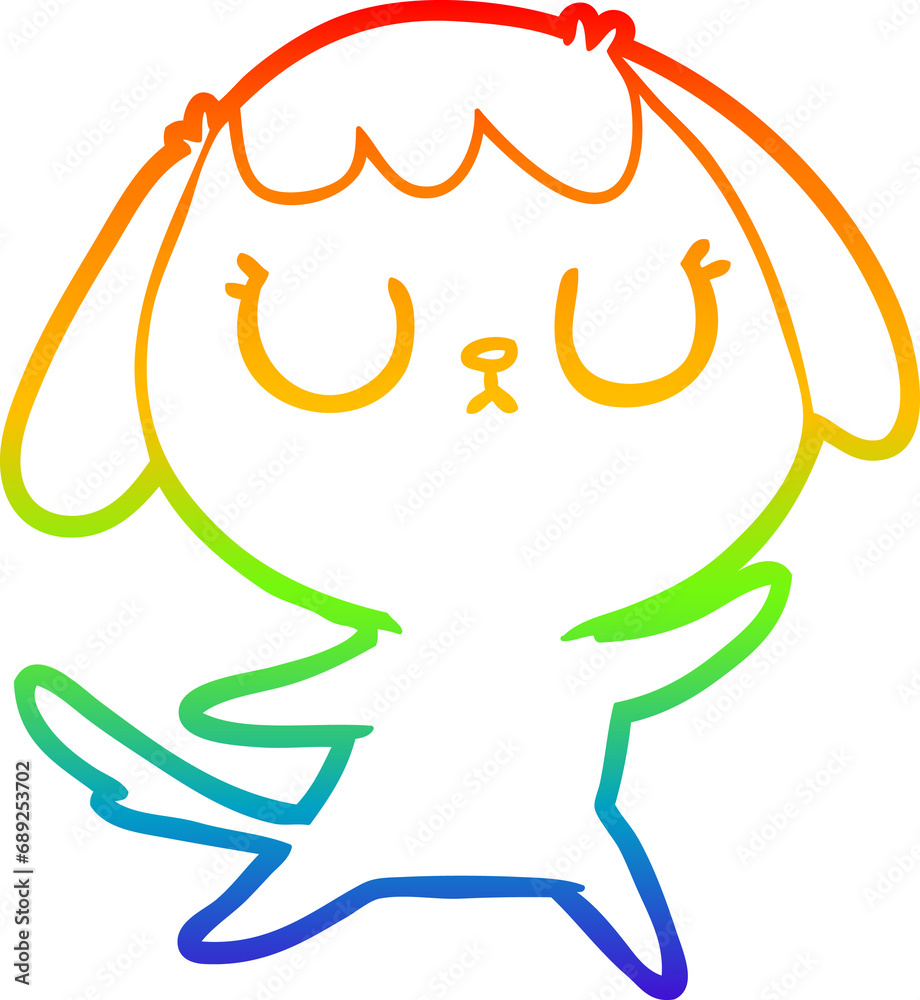 rainbow gradient line drawing of a cute cartoon dog rainbow gradient line drawing of a cute cartoon dog