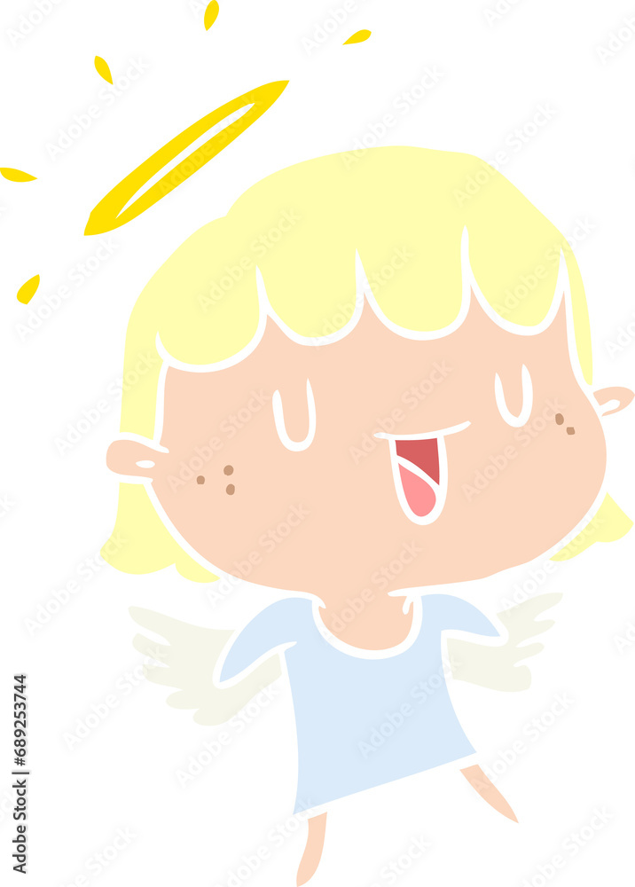 flat color style cartoon angel