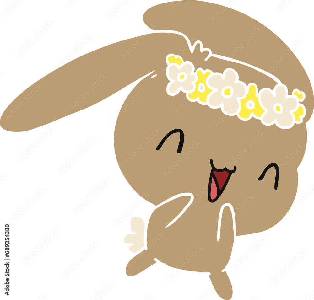 cartoon illustration kawaii cute furry bunny