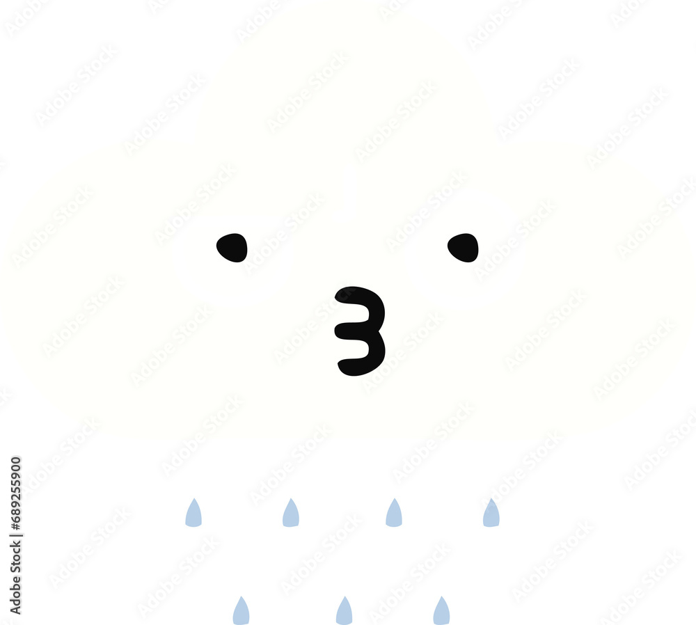 flat color retro cartoon of a rain cloud flat color retro cartoon of a rain cloud