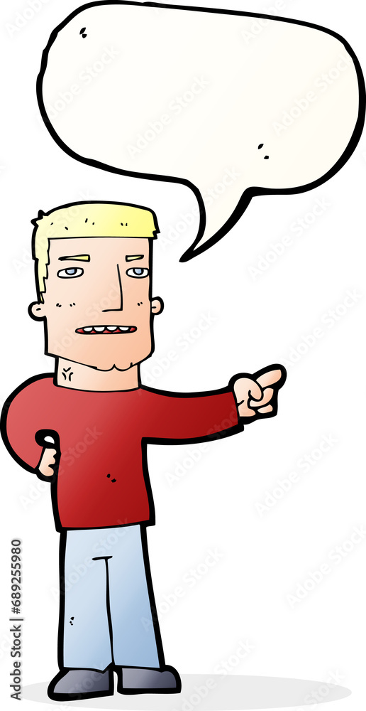 cartoon man pointing with speech bubble cartoon man pointing with speech bubble