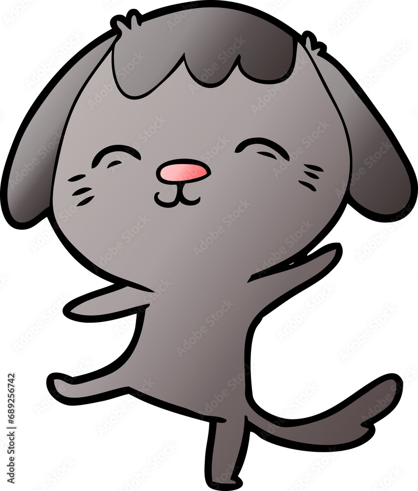 Obraz premium happy cartoon dancing dog