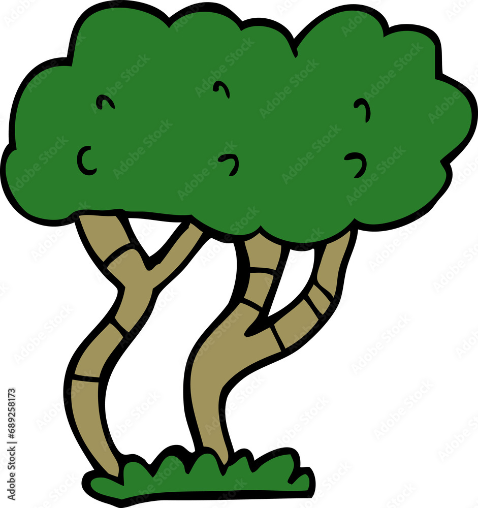 Obraz premium cartoon doodle tree