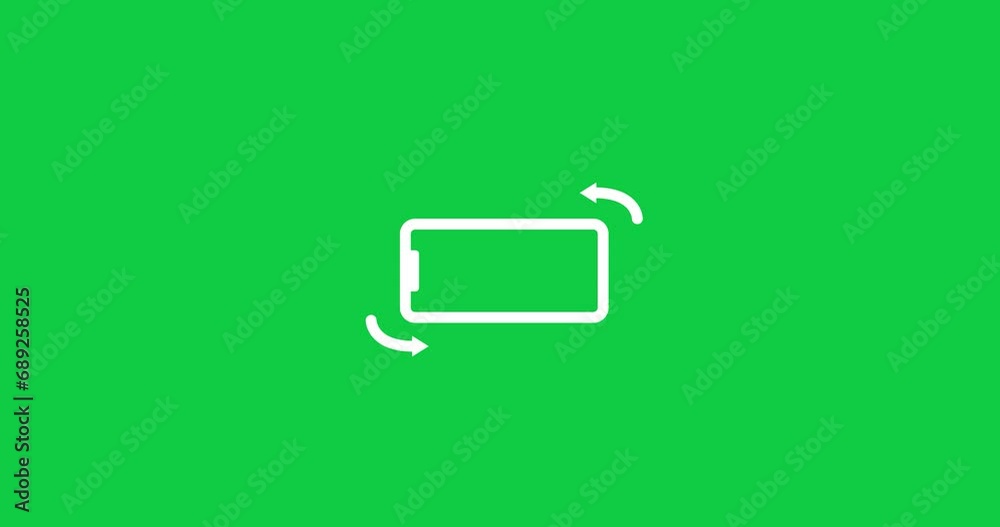 Smart Phone Rotation. Phone Vertical To Horizontal Rotate. Same Animation With Black And White. 4K High Quality Green Screen Video. Transparent Background.