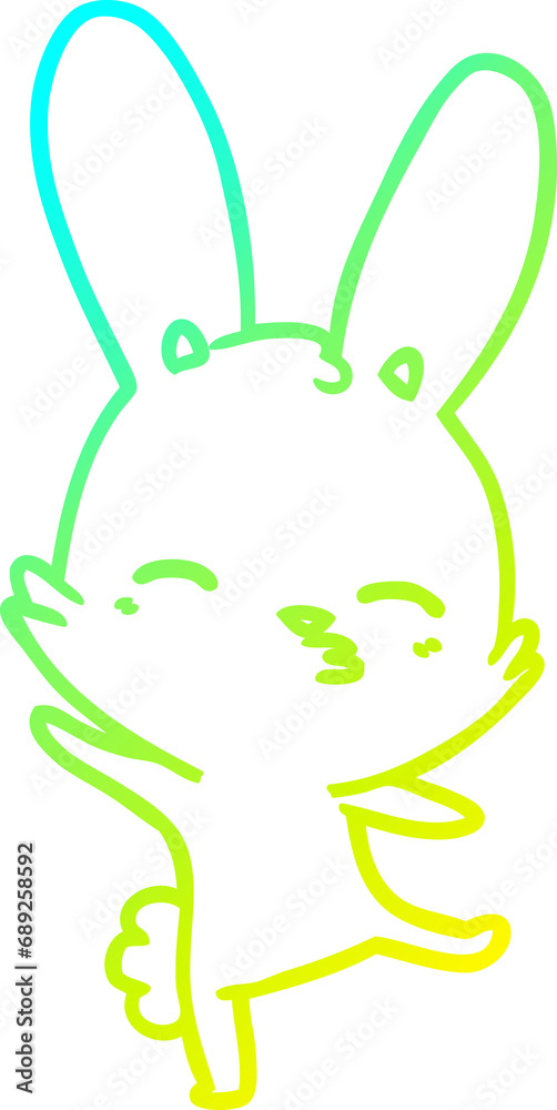 cold gradient line drawing of a curious bunny cartoon cold gradient line drawing of a curious bunny cartoon