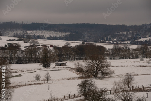 Winter landscape at the german near the city Hallenberg. © Matthias
