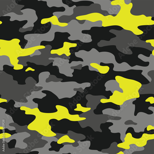 Camouflage seamless pattern. Abstract modern vector military texture backgound. Fabric textile print template.