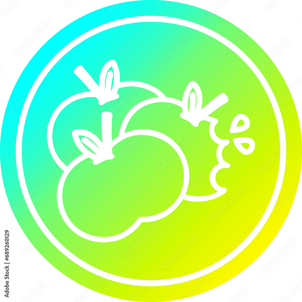juicy apples circular icon with cool gradient finish juicy apples circular icon with cool gradient finish
