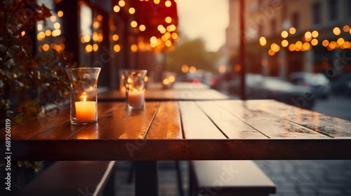 Atardecer en una terraza tomando un café. Concepto de relajación y estilo de vida. Generado por IA.