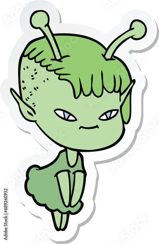 Wallpaper Mural sticker of a cute cartoon alien girl Torontodigital.ca