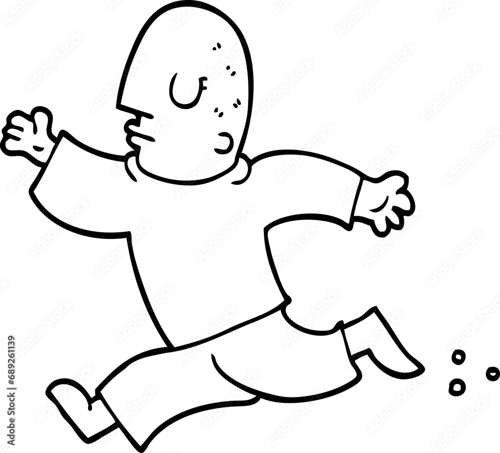 line drawing cartoon man running line drawing cartoon man running