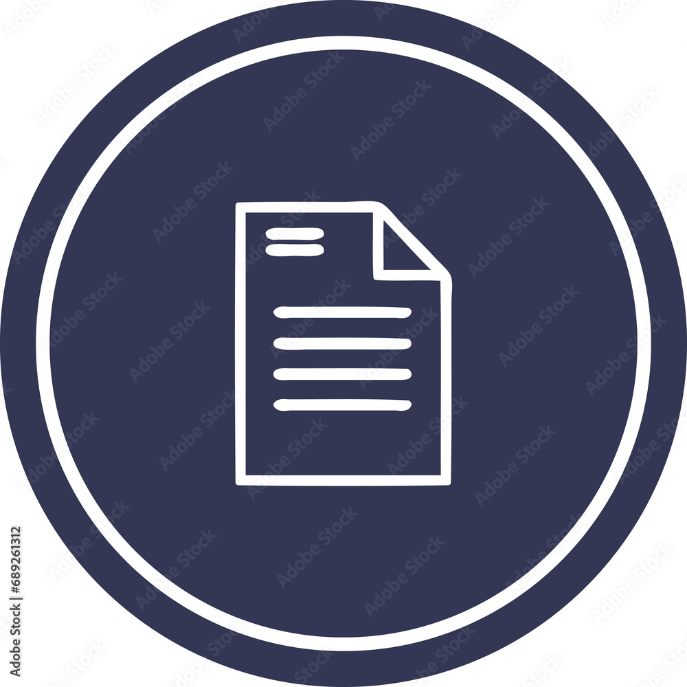 official document circular icon symbol official document circular icon symbol