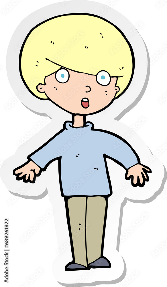 sticker of a cartoon surprised man sticker of a cartoon surprised man