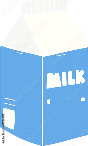 flat color style cartoon milk carton photo