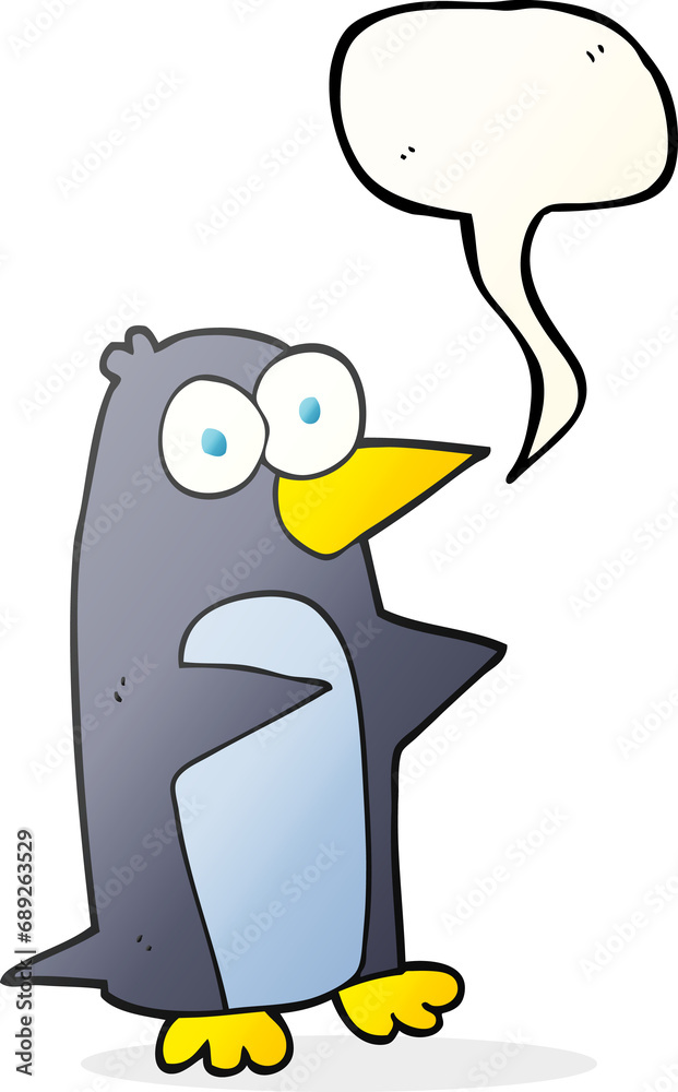 freehand drawn speech bubble cartoon penguin freehand drawn speech bubble cartoon penguin