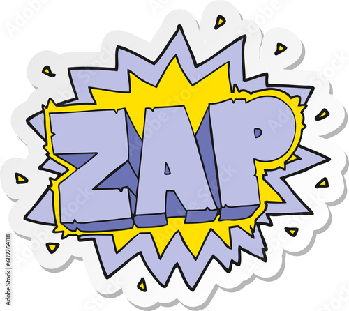 sticker of a cartoon zap explosion sign