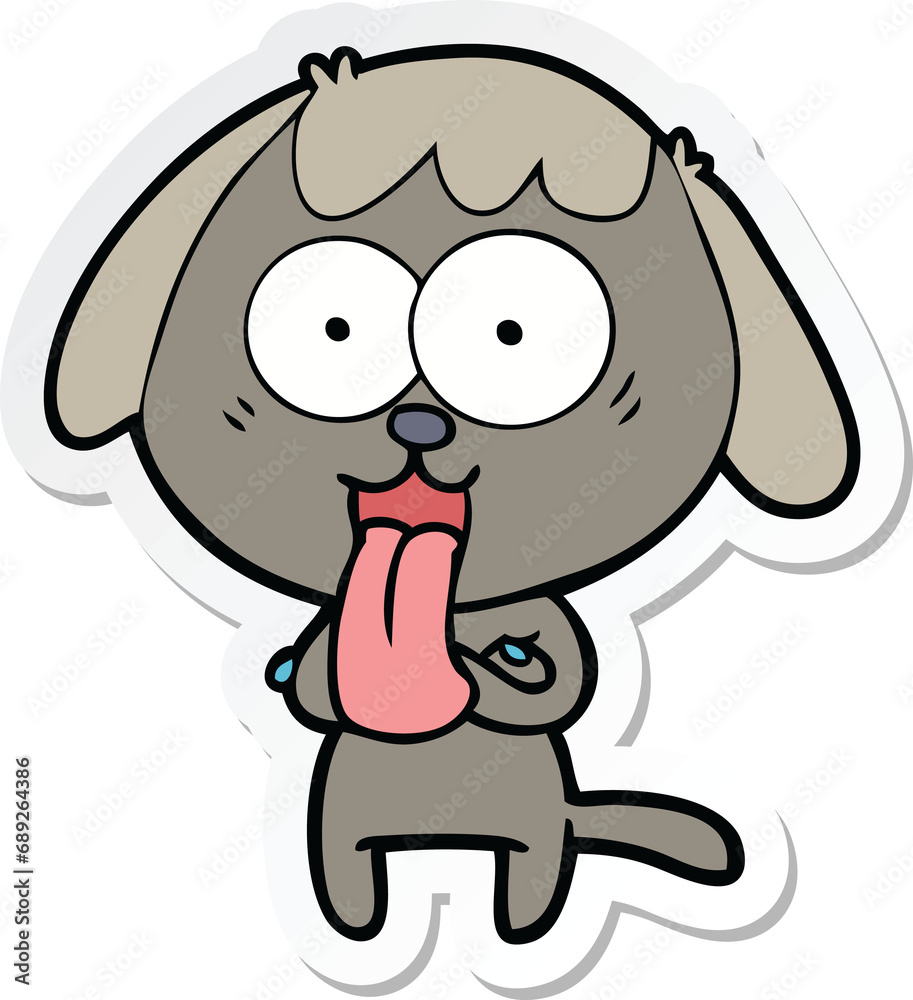 sticker of a cute cartoon dog sticker of a cute cartoon dog