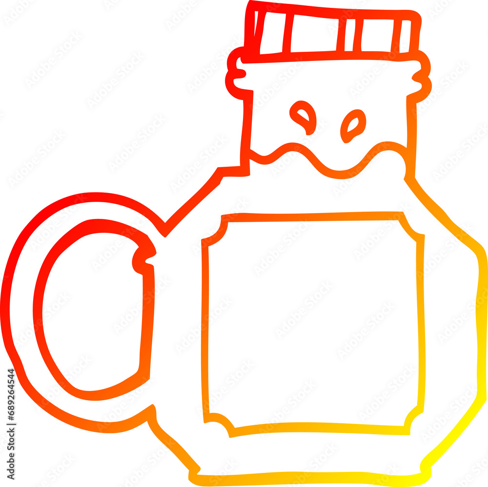 Naklejka premium warm gradient line drawing of a cartoon honey