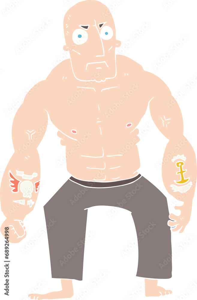 Fototapeta premium flat color illustration of tough man
