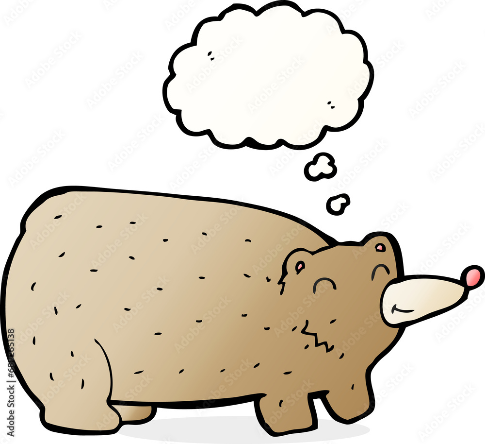 funny cartoon bear with thought bubble funny cartoon bear with thought bubble