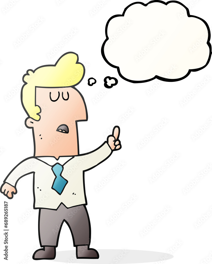 freehand drawn thought bubble cartoon businessman freehand drawn thought bubble cartoon businessman