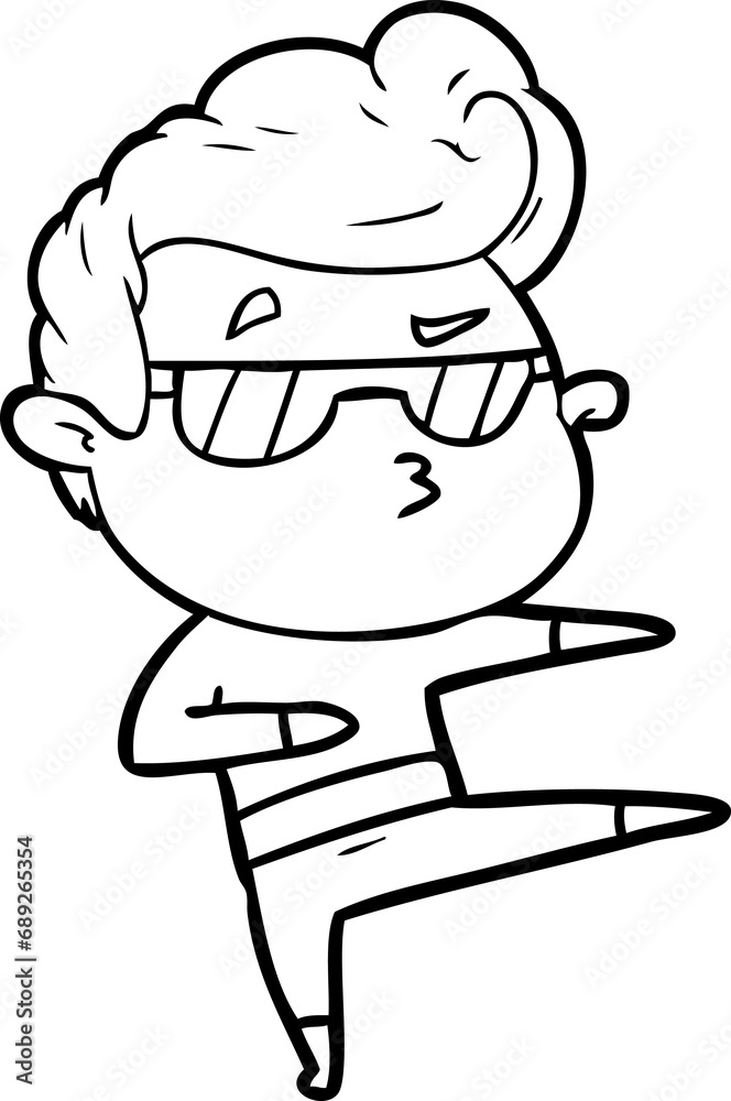 cartoon cool guy