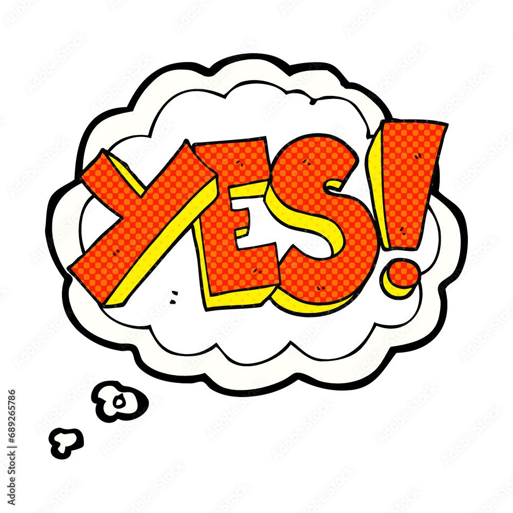 freehand drawn thought bubble cartoon yes symbol freehand drawn thought bubble cartoon yes symbol