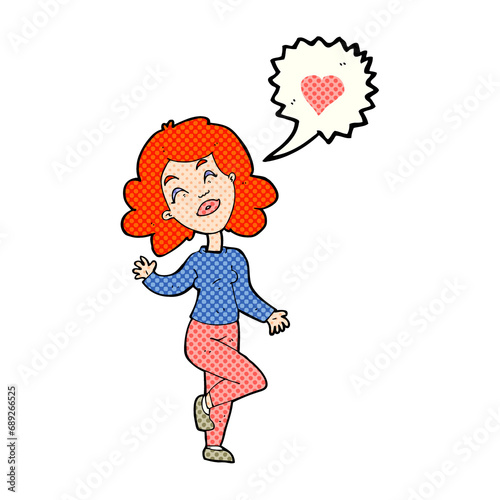 cartoon woman in love