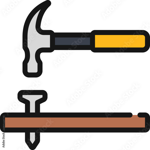 Hammer Hitting Nail Icon