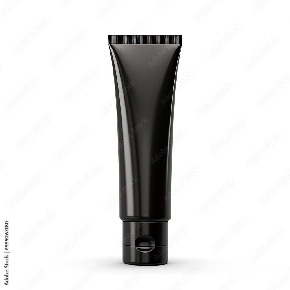 Black Cream Tube Packshot Mockup Isolated on White Background Black Cream Tube Packshot Mockup Isolated on White Background